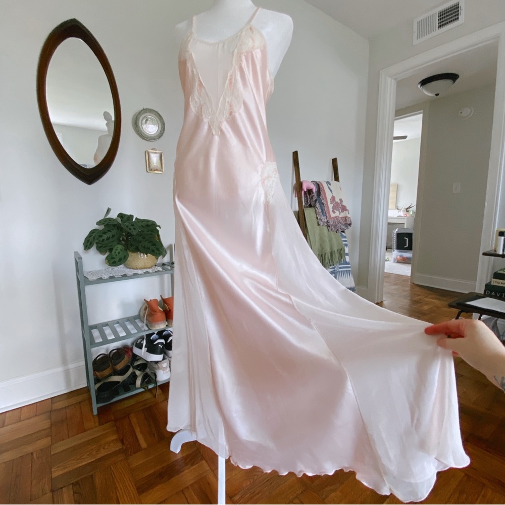 Sabina by Mervyn’s Pink Peek-a-Boo Slip Dress